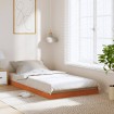 Estructura de cama madera maciza de pino marrón cera 75x190 cm