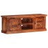 Mueble de TV con puertas madera maciza de acacia 112x30x40