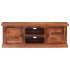 Mueble de TV con puertas madera maciza de acacia 112x30x40