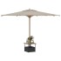 Mesa de jardín agujero de sombrilla ratán negro 55x55x46,5