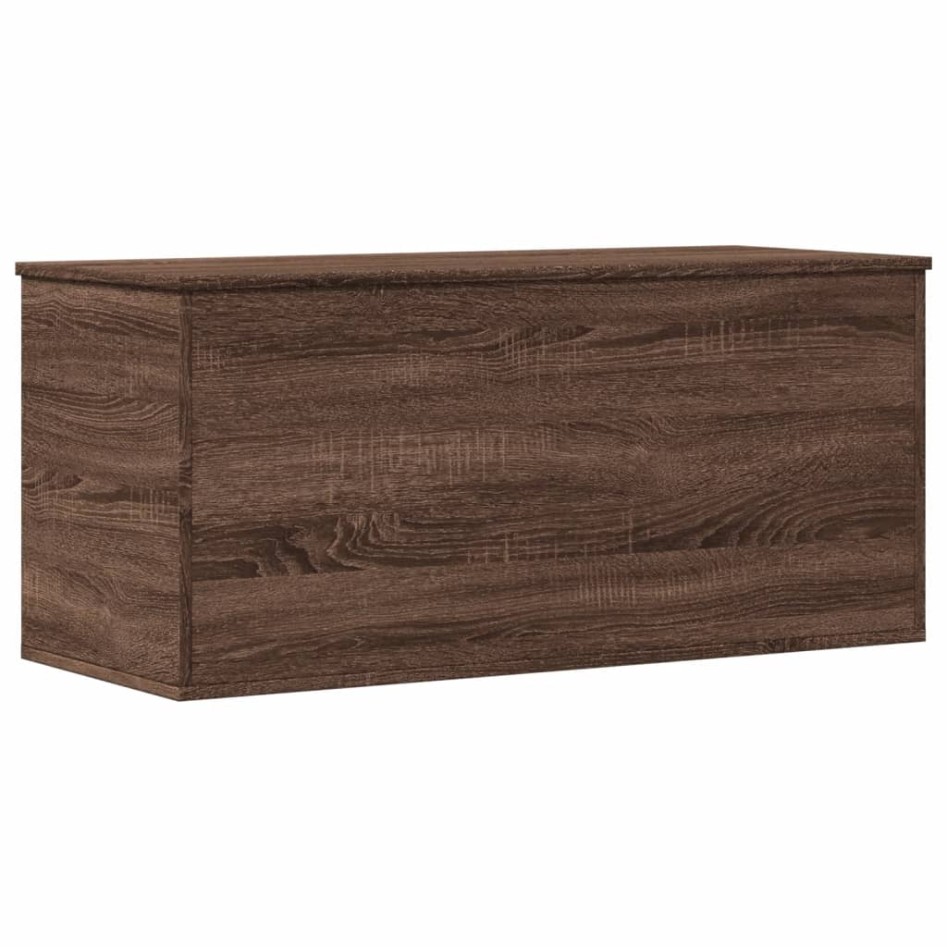 Caja de almacenaje madera ingeniería roble marrón 100x42x46