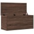 Caja de almacenaje madera ingeniería roble marrón 100x42x46