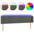 Cabecero con LED de terciopelo gris oscuro 163x16x78/88