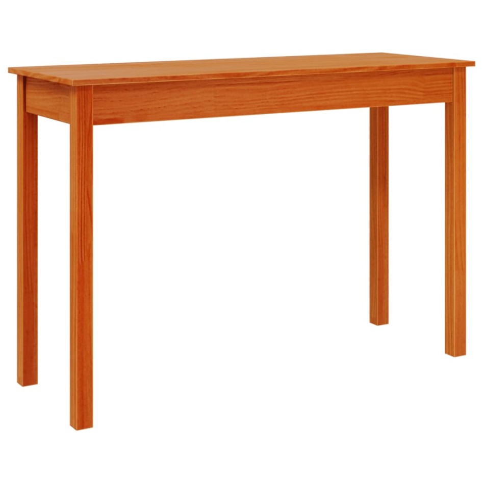 Mesa consola madera maciza de pino marrón cera 110x40x75