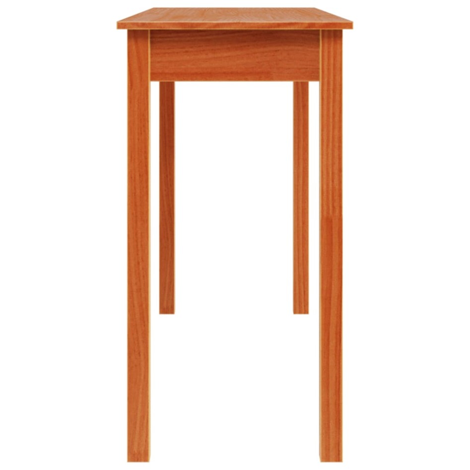 Mesa consola madera maciza de pino marrón cera 110x40x75