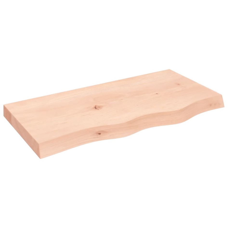 Estante de pared madera maciza roble sin tratar 80x40x(2-6)