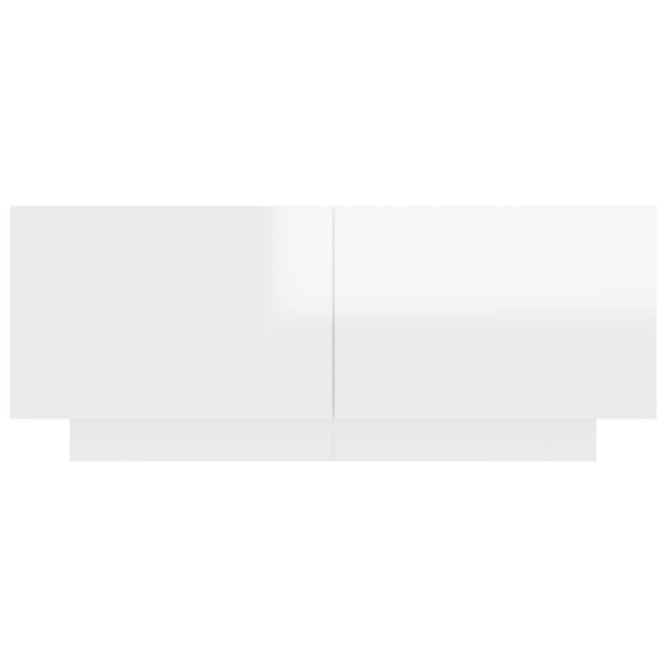 Mesita de noche madera de ingeniería blanco brillo 100x35x40