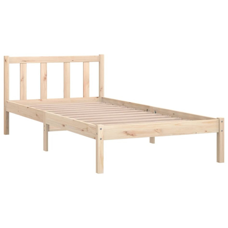 Estructura de cama sin colchón madera maciza 90x200