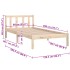 Estructura de cama sin colchón madera maciza 90x200