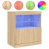 Aparador con luces LED roble Sonoma 60x37x67