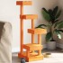 Árbol para gatos madera maciza pino marrón cera 45,5x49x103