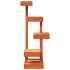Árbol para gatos madera maciza pino marrón cera 45,5x49x103