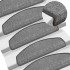 Alfombrillas de escalera 15 unidades gris oscuro 65x24x4