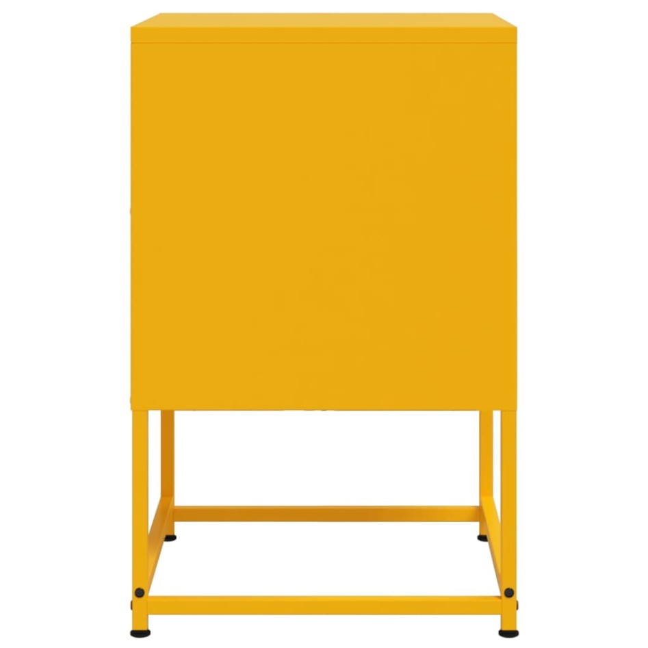 Mesita de noche acero amarillo mostaza 36x39x60,5