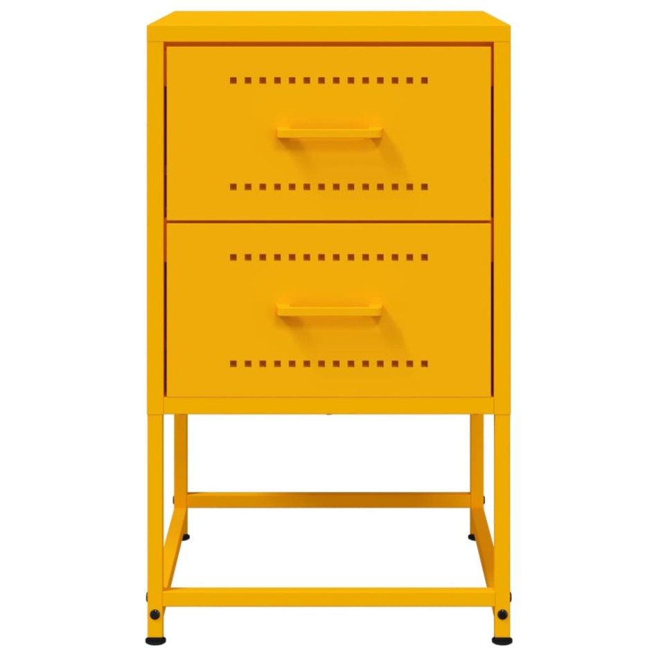 Mesitas de noche 2 uds acero amarillo mostaza 36x39x60,5