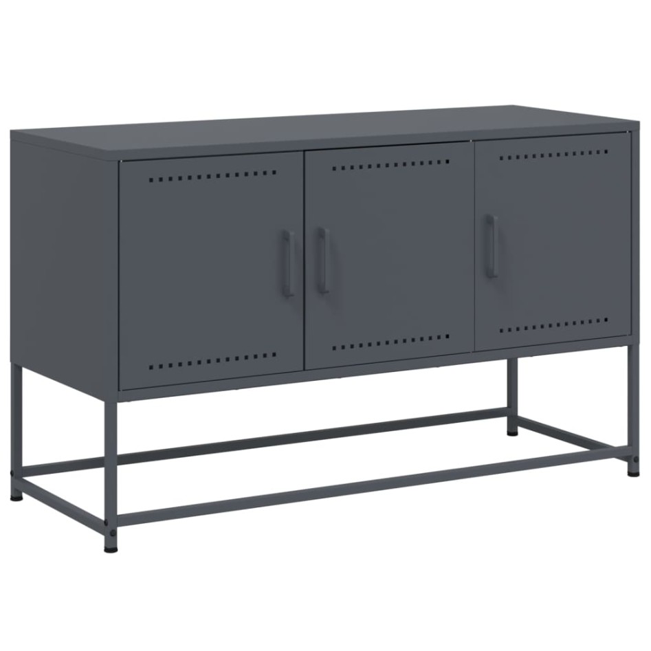 Mueble para TV de acero gris antracita 100,5x39x60,5