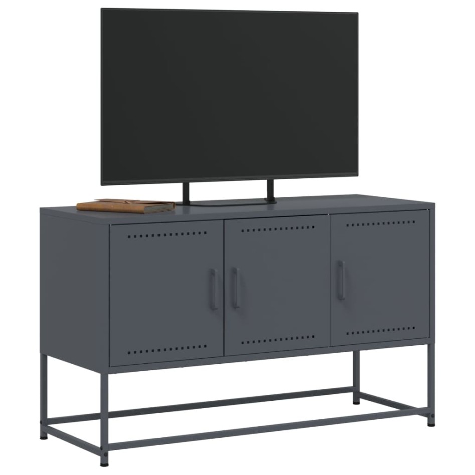 Mueble para TV de acero gris antracita 100,5x39x60,5