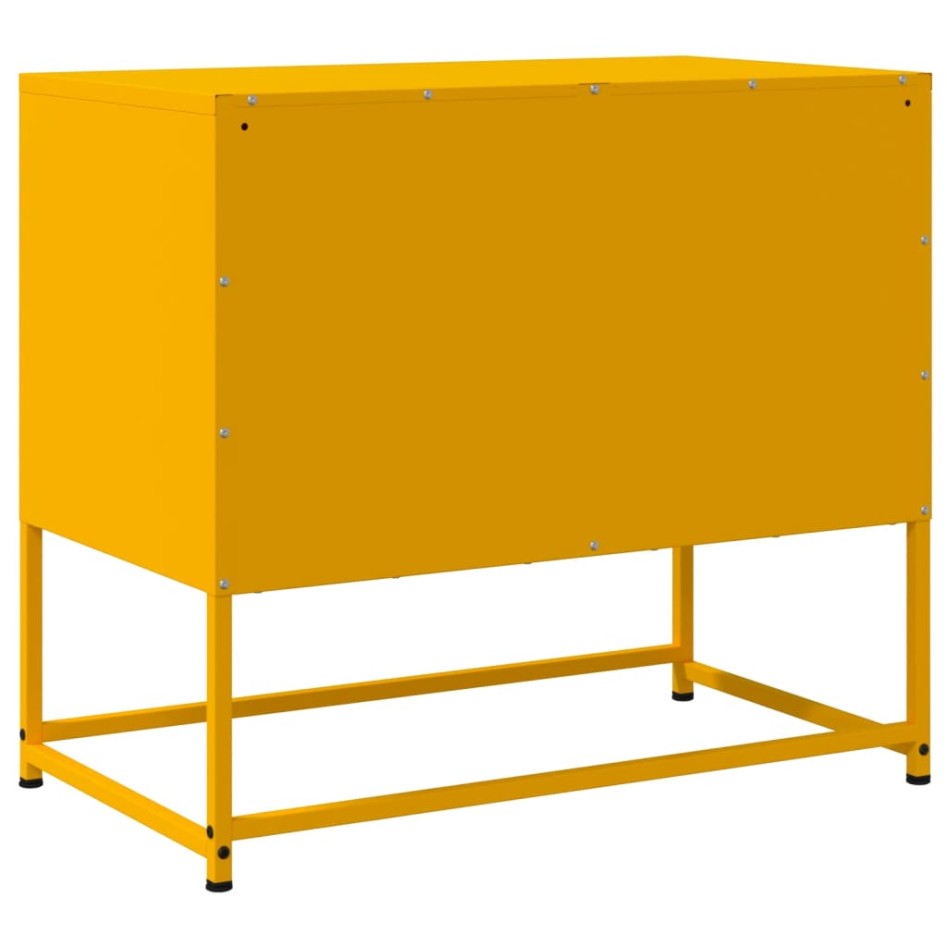 Mueble para TV de acero amarillo mostaza 68,5x39x60,5