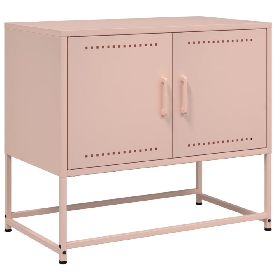 Mueble para TV de acero rosa 68,5x39x60,5