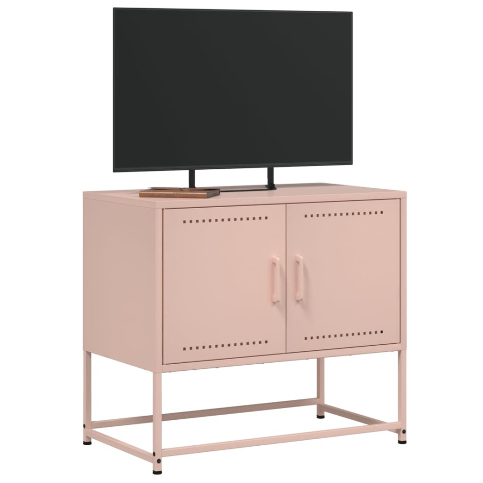 Mueble para TV de acero rosa 68,5x39x60,5