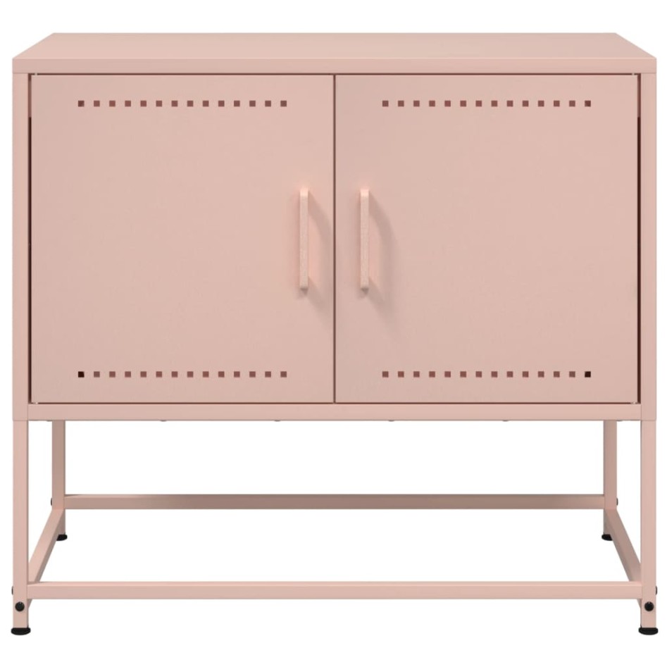 Mueble para TV de acero rosa 68,5x39x60,5