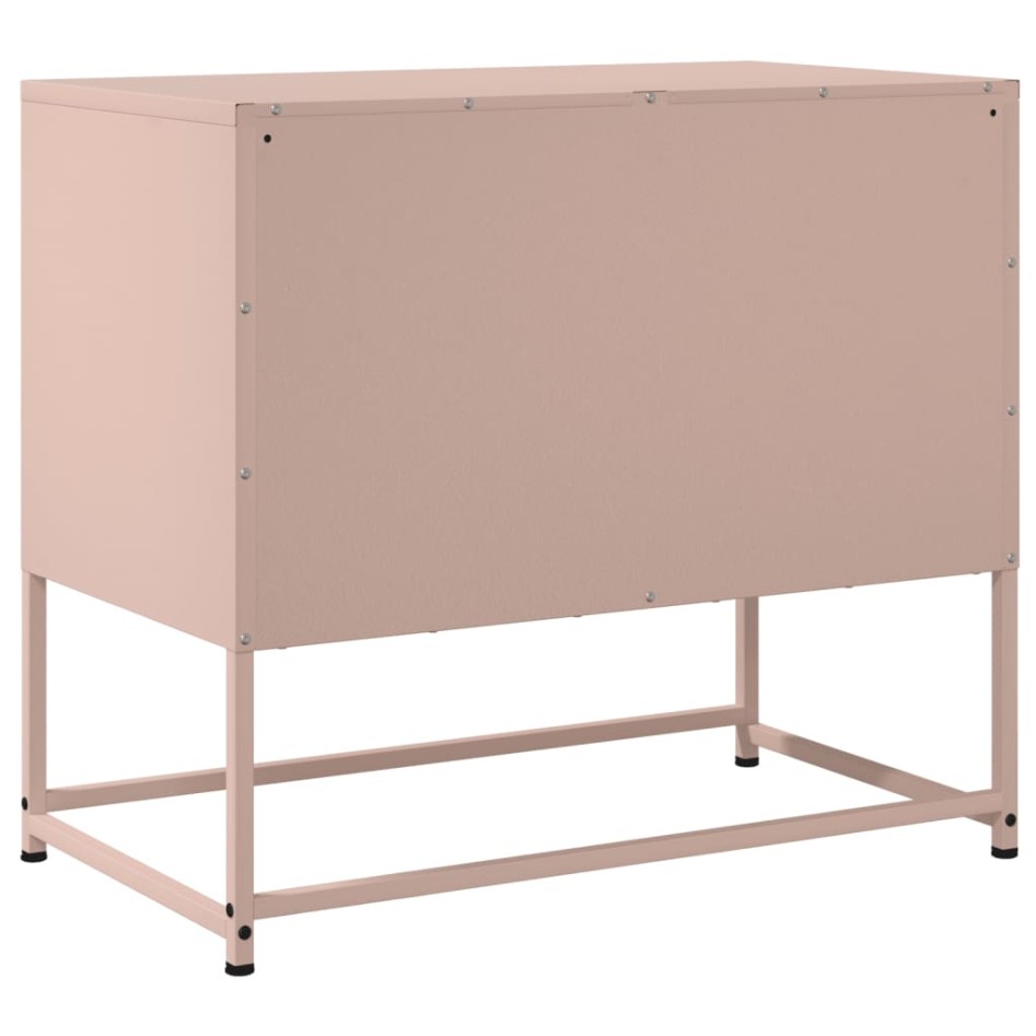 Mueble para TV de acero rosa 68,5x39x60,5