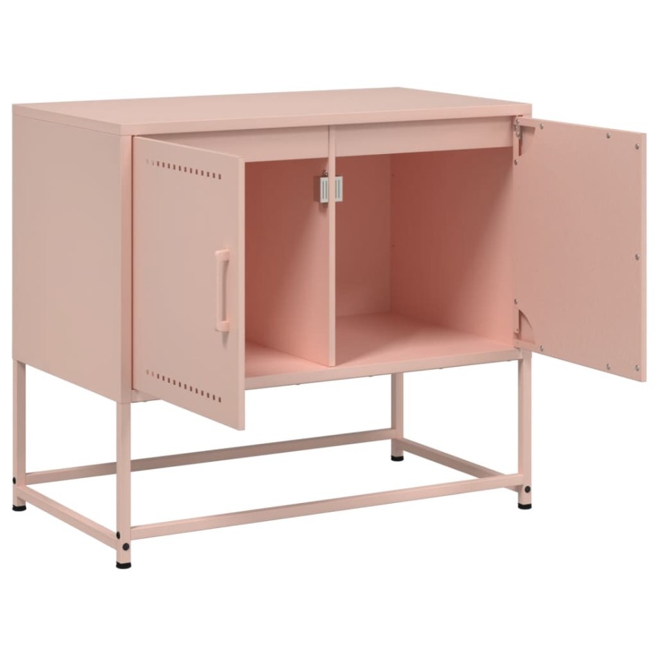 Mueble para TV de acero rosa 68,5x39x60,5