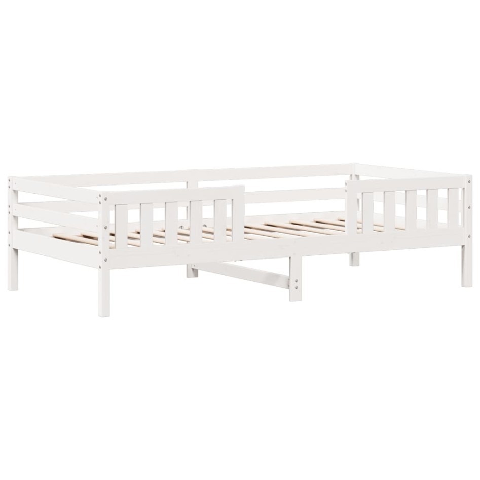 Estructura de cama sin colchón madera maciza blanca 75x190