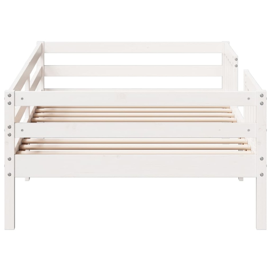 Estructura de cama sin colchón madera maciza blanca 75x190