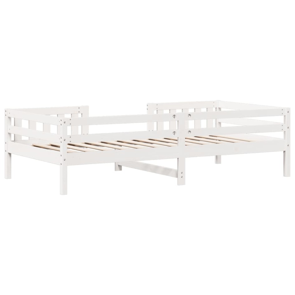 Estructura de cama sin colchón madera maciza blanca 75x190