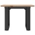Mesa de centro marco O madera maciza pino y acero 50x50x35