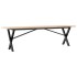 Mesa de centro marco X madera maciza pino y acero 160x40x45