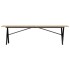 Mesa de centro marco X madera maciza pino y acero 160x40x45