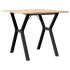 Mesa de comedor marco Y madera maciza pino y acero 80x80x75