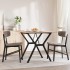 Mesa de comedor marco Y madera maciza pino y acero 80x80x75