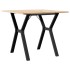 Mesa de comedor marco Y madera maciza pino y acero 80x80x75