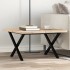 Mesa de centro marco X madera maciza pino y acero 60x60x40,5