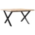 Mesa de centro marco X madera maciza pino y acero 60x60x40,5