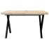 Mesa de centro marco X madera maciza pino y acero 60x60x40,5