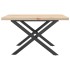 Mesa de centro marco X madera maciza pino y acero 60x60x40,5