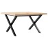 Mesa de centro marco X madera maciza pino y acero 60x60x40,5