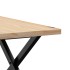 Mesa de centro marco X madera maciza pino y acero 60x60x40,5