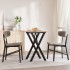 Mesa de comedor marco X madera maciza pino y acero