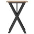Mesa de comedor marco X madera maciza pino y acero