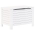 Caja de almacenaje y tapa RANA madera maciza blanca 80x49x54