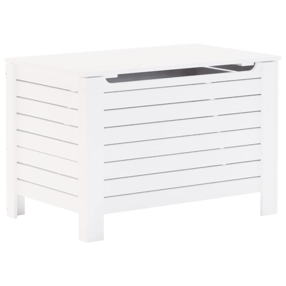 Caja de almacenaje y tapa RANA madera maciza blanca 80x49x54