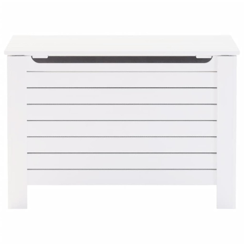 Caja de almacenaje y tapa RANA madera maciza blanca 80x49x54