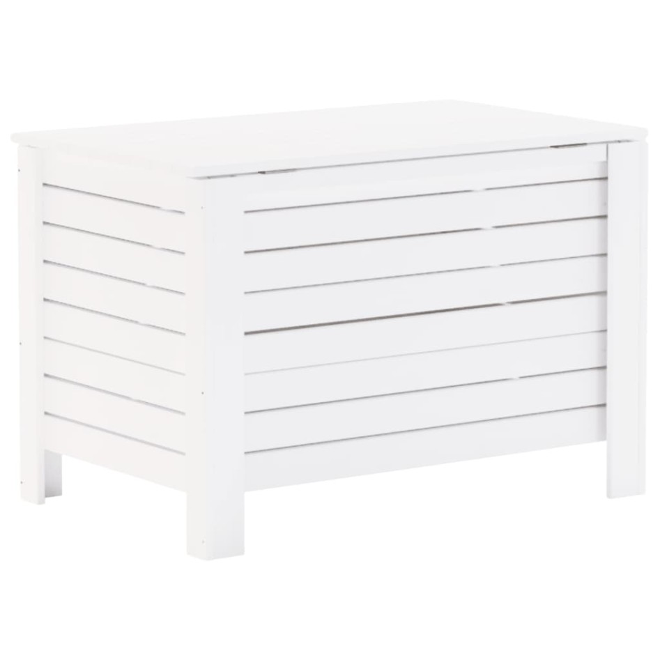 Caja de almacenaje y tapa RANA madera maciza blanca 80x49x54