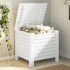 Caja de almacenaje y tapa RANA madera maciza blanca 60x49x54