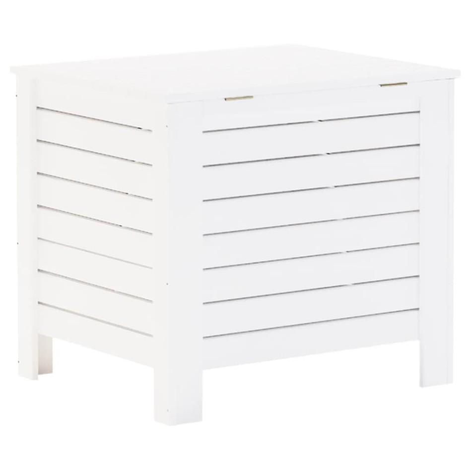 Caja de almacenaje y tapa RANA madera maciza blanca 60x49x54